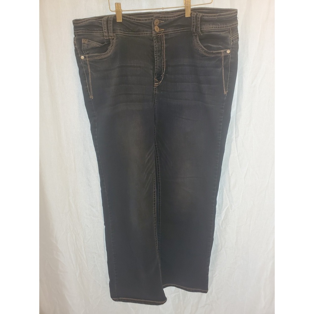 WallFlower Womens Size 20 Bootcut Jeans Dark Wash Embroidered WBM08234P